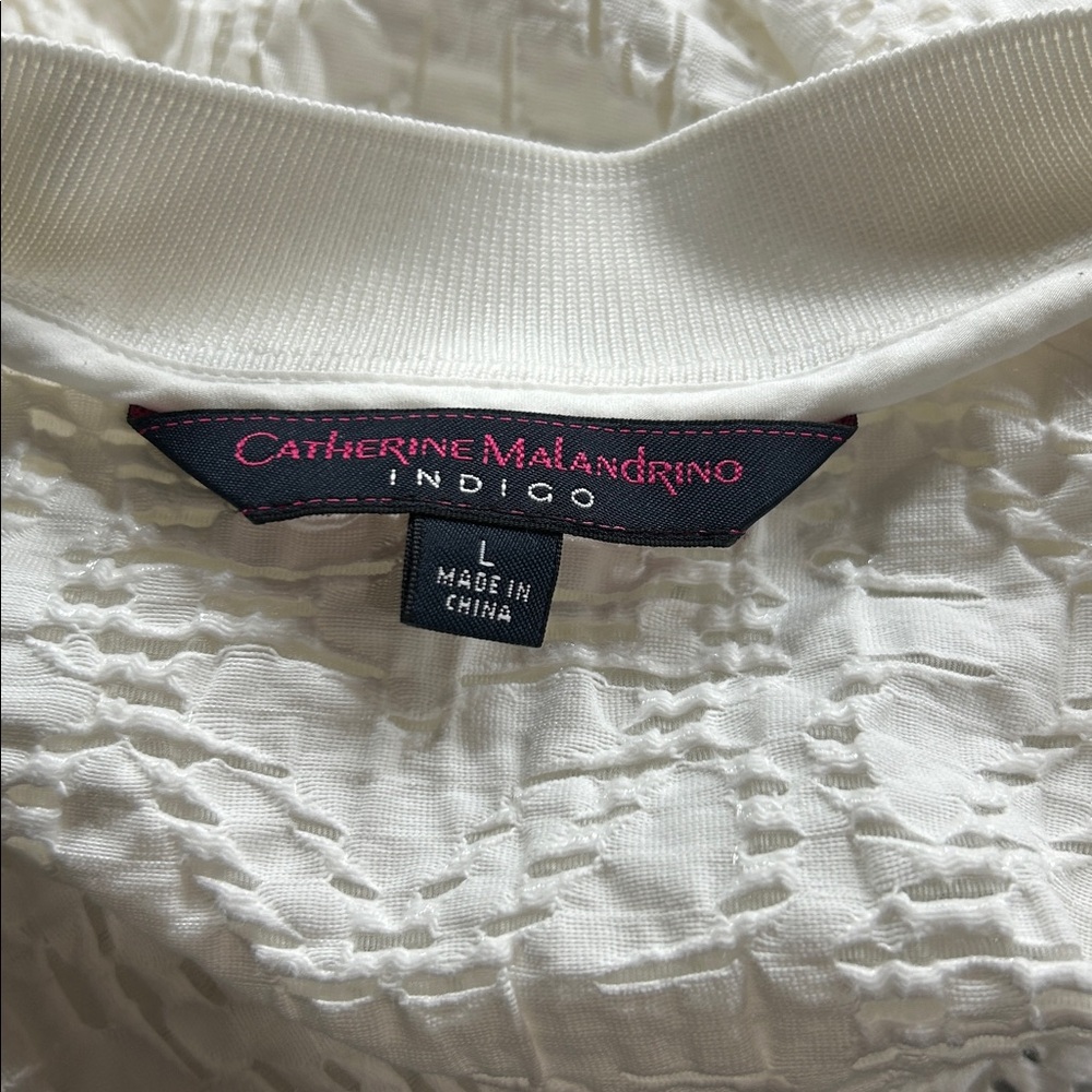 Catherine Malandrino White Textured Bomber Jacket - Picture 4 of 5